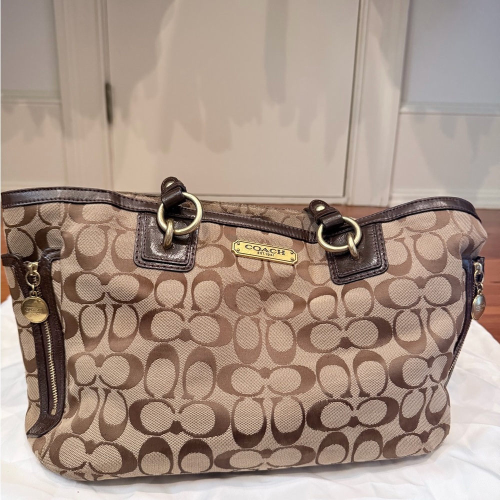 Coach Gallery Signature zip Tote shoulder Bag Large